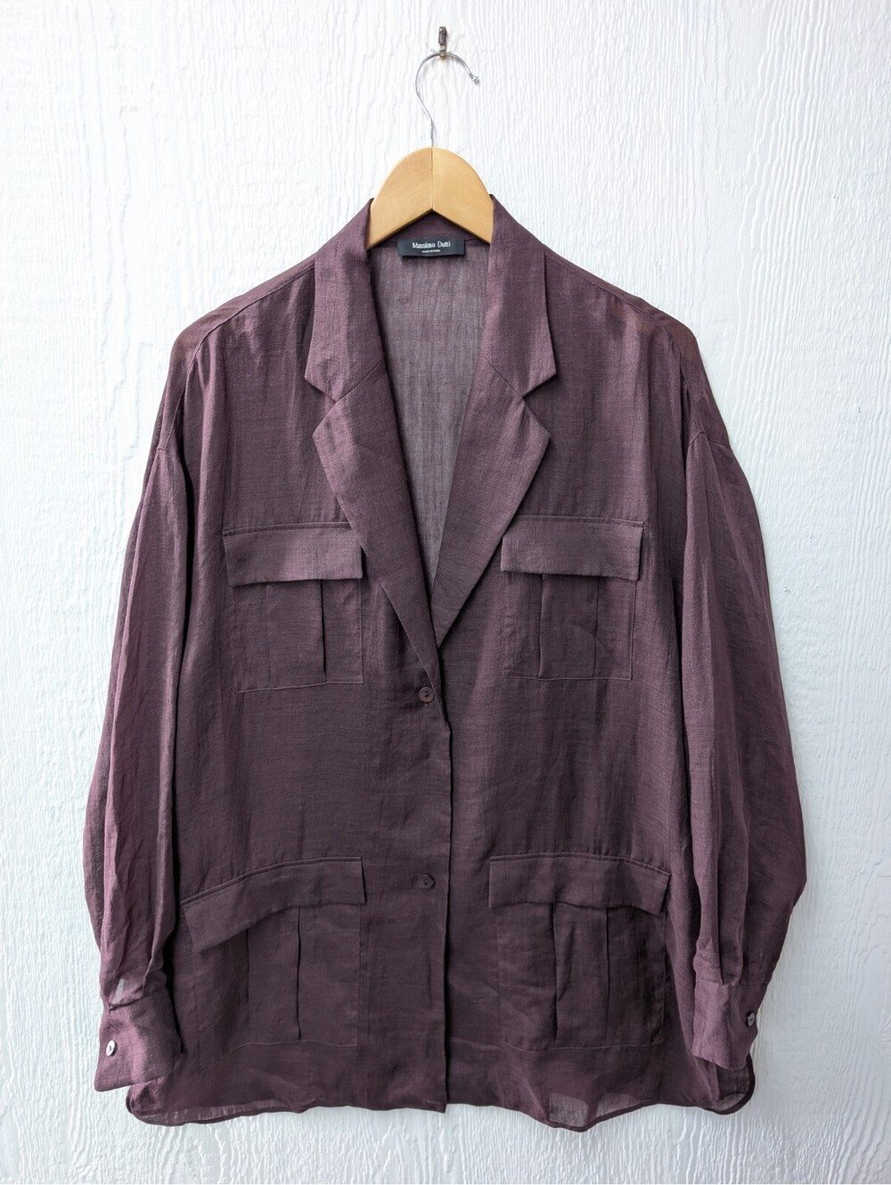 Massimo Dutti Lightweight Lyocell Brown Blazer Oversized Lagenlook Capsule Small